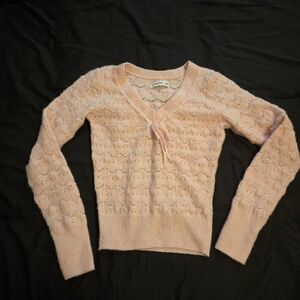 Hollister Light Pink V-Neck Sweater